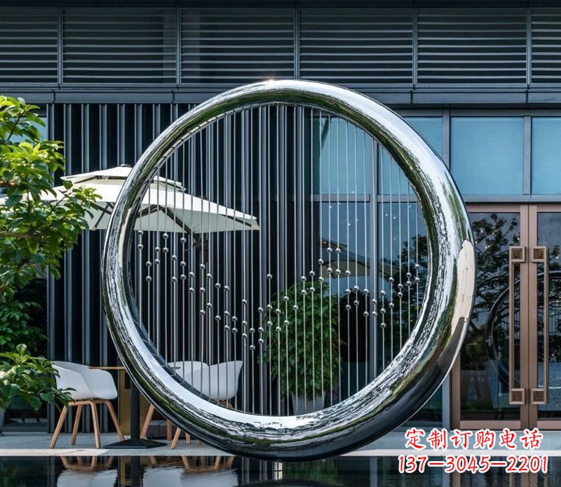 绵阳精美的镜面不锈钢圆环雕塑