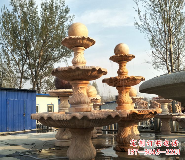 绵阳古典九龙喷泉雕塑,可观赏九龙戏珠石
