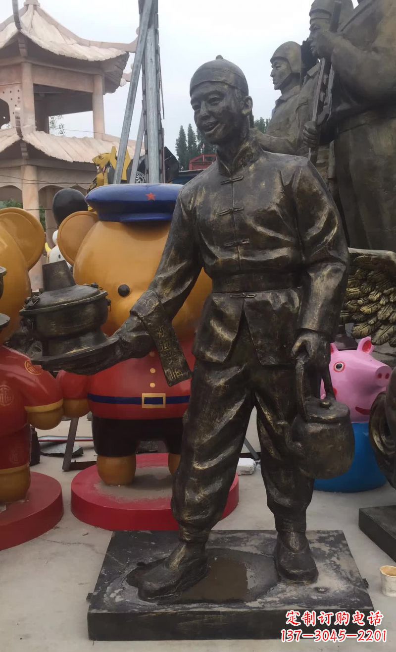绵阳专业定制酒店店小二铜雕