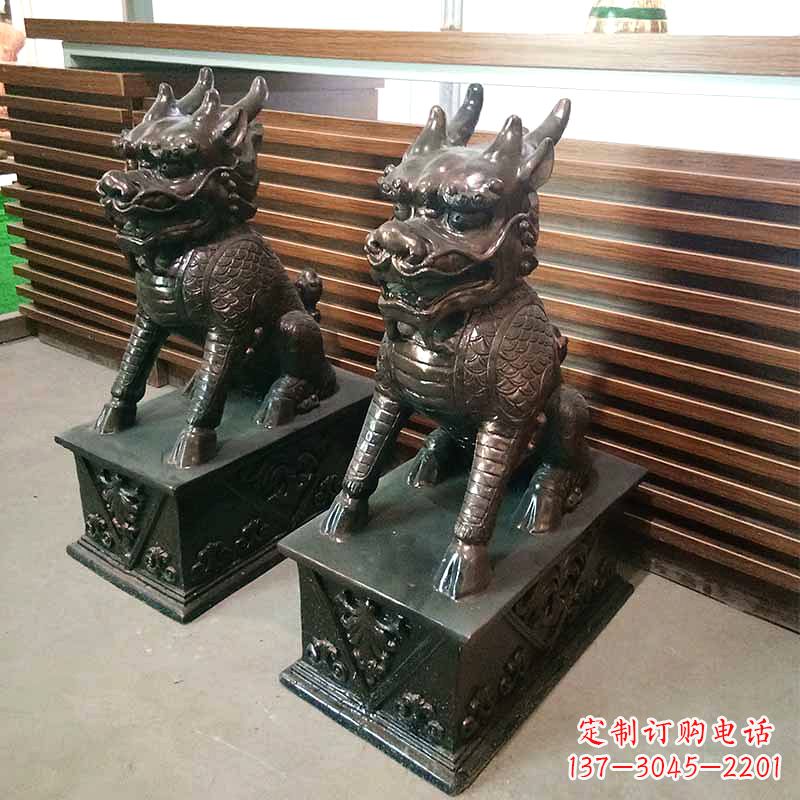 绵阳饰你家门口的瑞祥麒麟雕塑