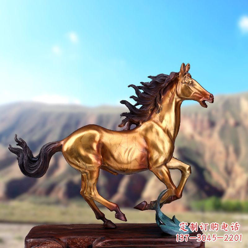 绵阳烤漆铜动物雕塑,精美马雕