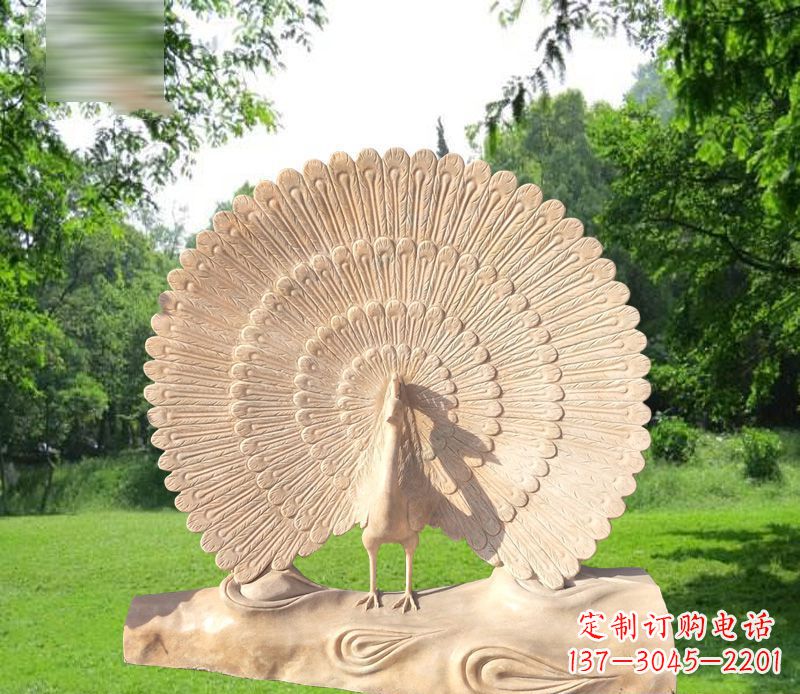 绵阳欣赏孔雀美感的石雕公园雕塑