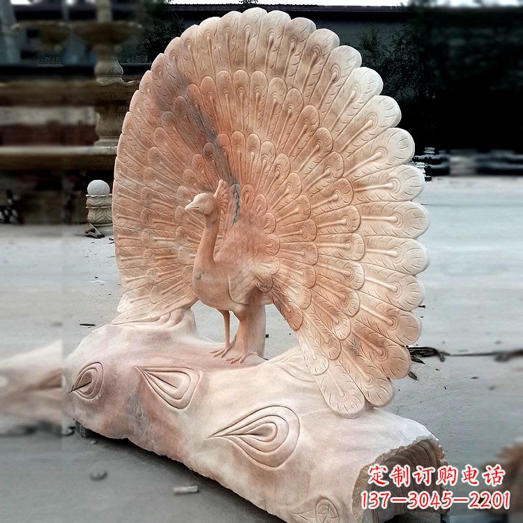 绵阳艺术精美的孔雀石红雕塑