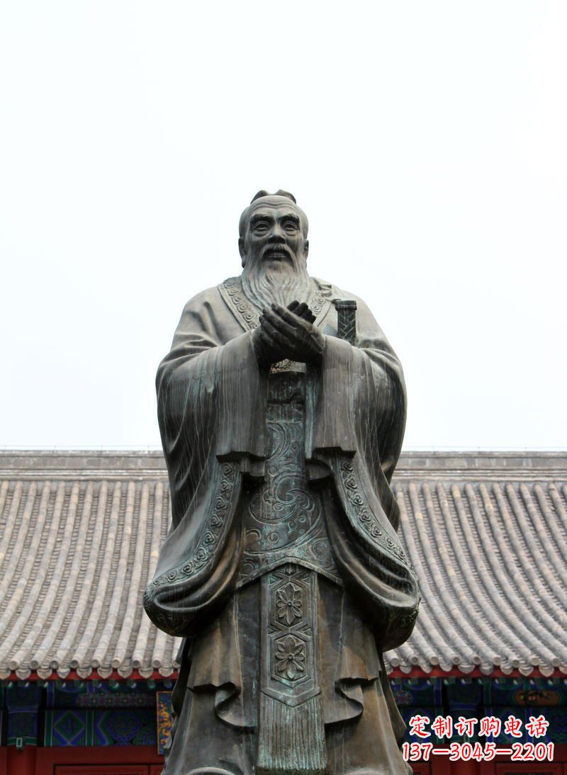 绵阳高雅古典,孔子青铜雕塑