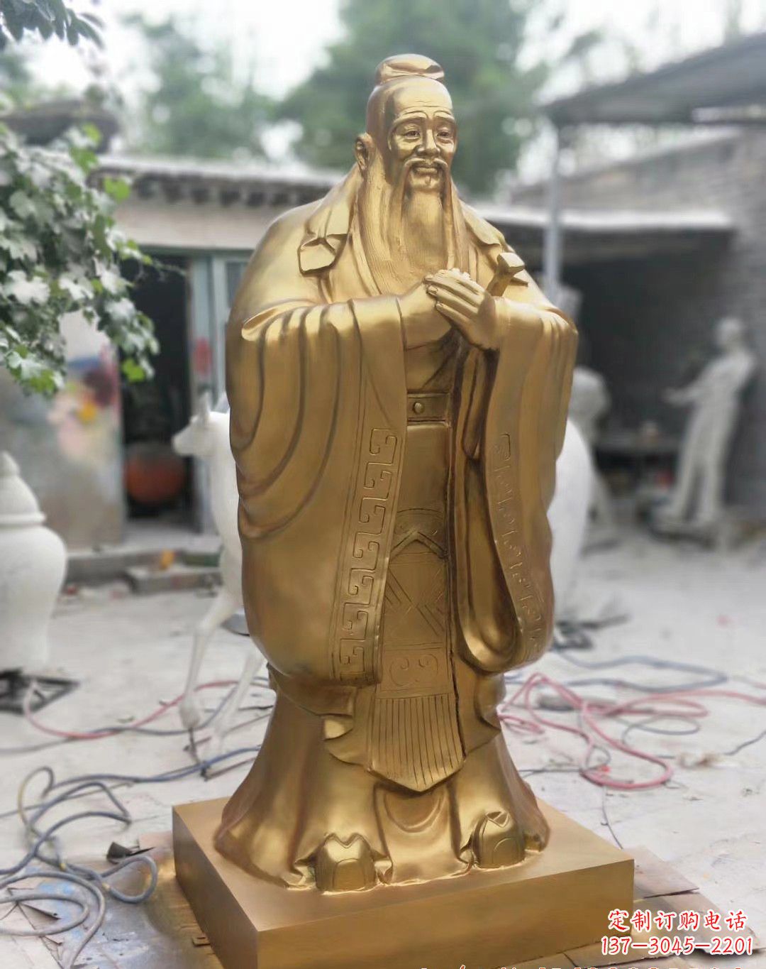 绵阳高雅典雅的孔子铜雕像