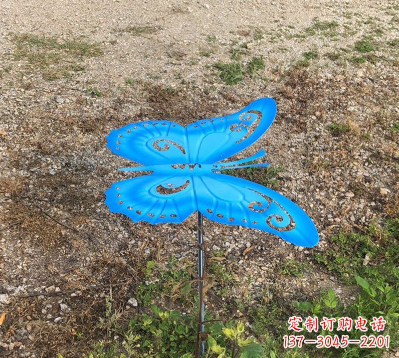 绵阳蓝色不锈钢铁艺蝴蝶插件