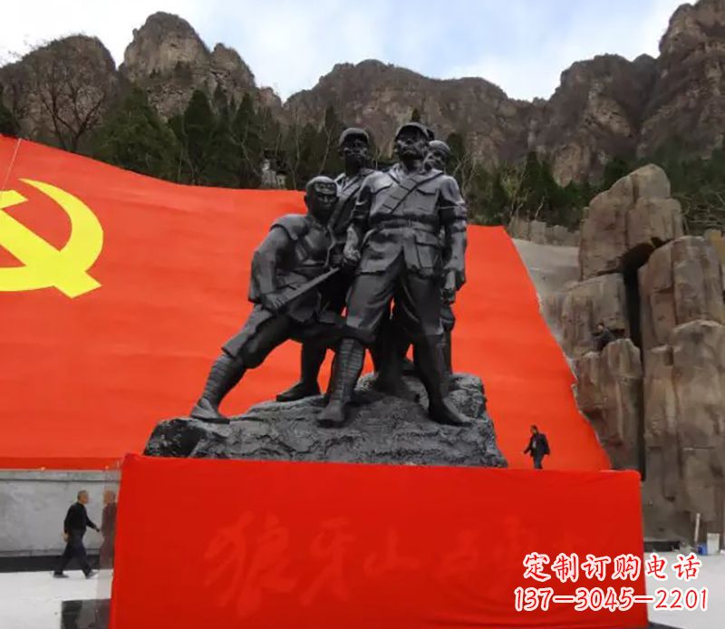 绵阳狼牙山五壮士烈士铜雕,永载革命先烈光辉