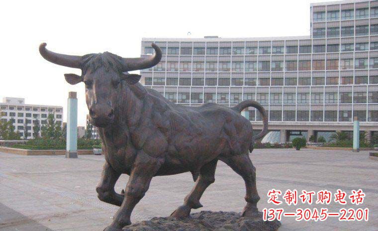 绵阳老牛动物广场铜雕,专业定制精美动物雕塑