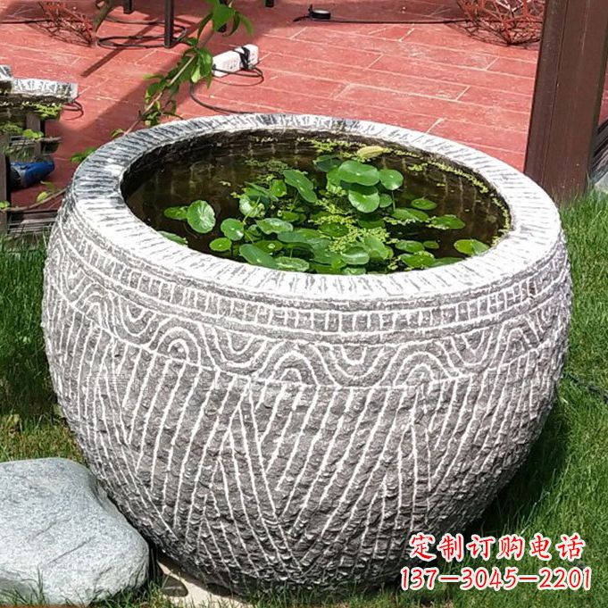 绵阳老青石花盆鱼缸