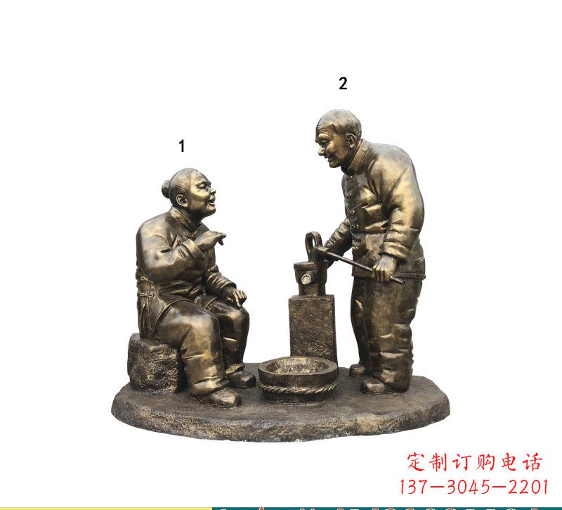 绵阳质朴传神的老人铜雕