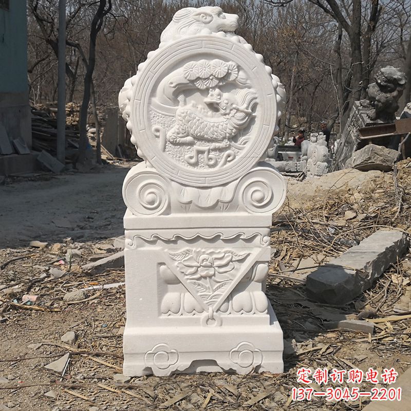 绵阳老石狮子门墩雕塑,打造与众不同的定制雕塑