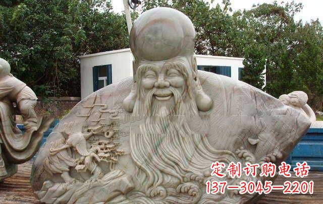 绵阳大型寿星胸像石雕,体现特定文化精神