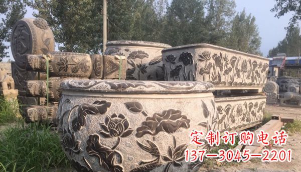 绵阳出类拔萃的丝绸石浮雕仿古圆水缸