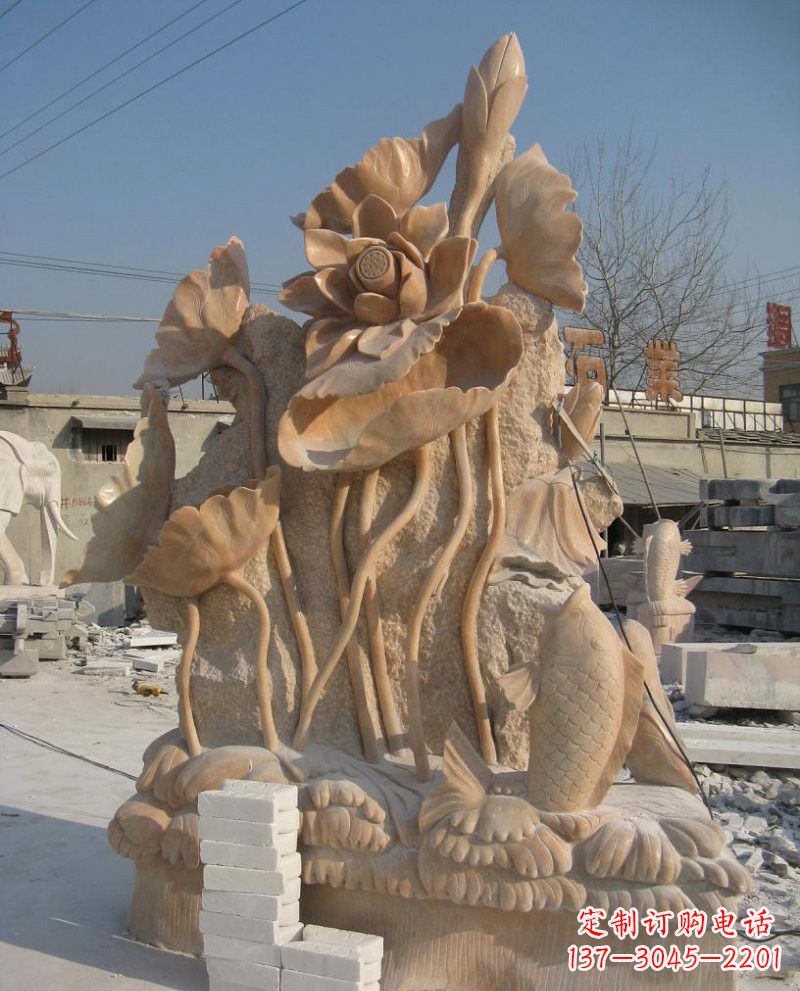 绵阳尊贵雕刻,莲花鲤鱼石雕