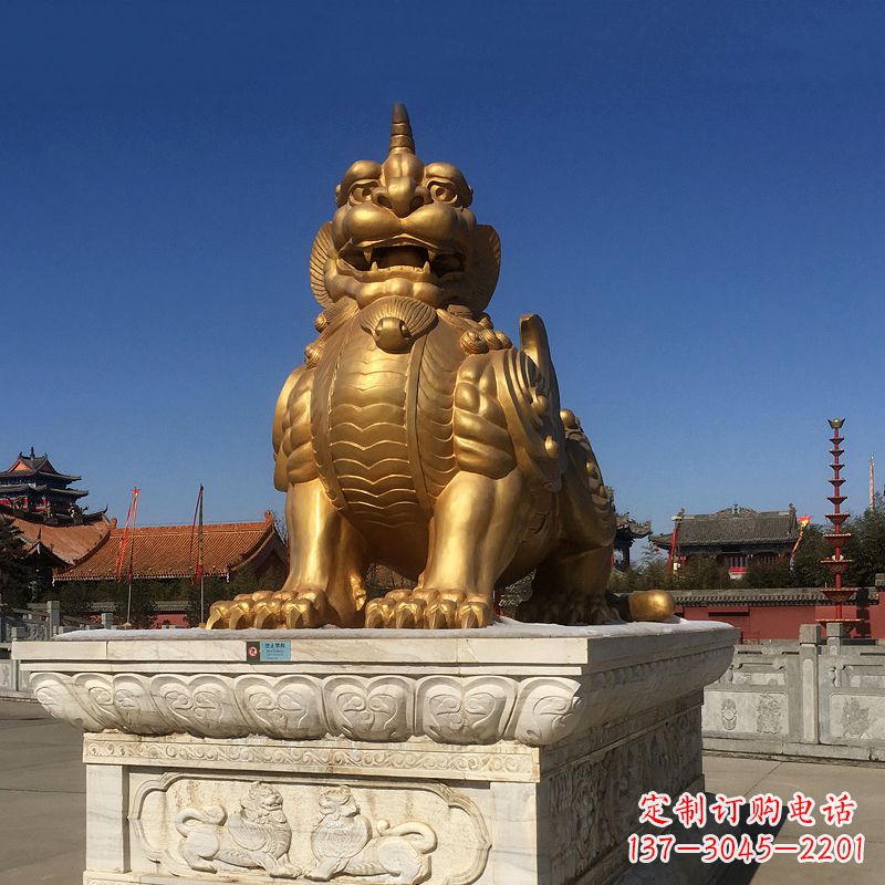 绵阳鎏金獬豸铜雕,为您提供精美的景观雕塑