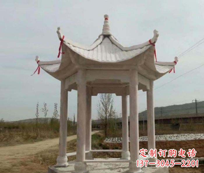 绵阳六角石雕凉亭 (2)