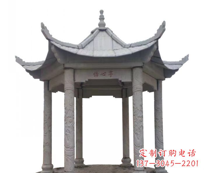 绵阳六角石雕凉亭 (5)