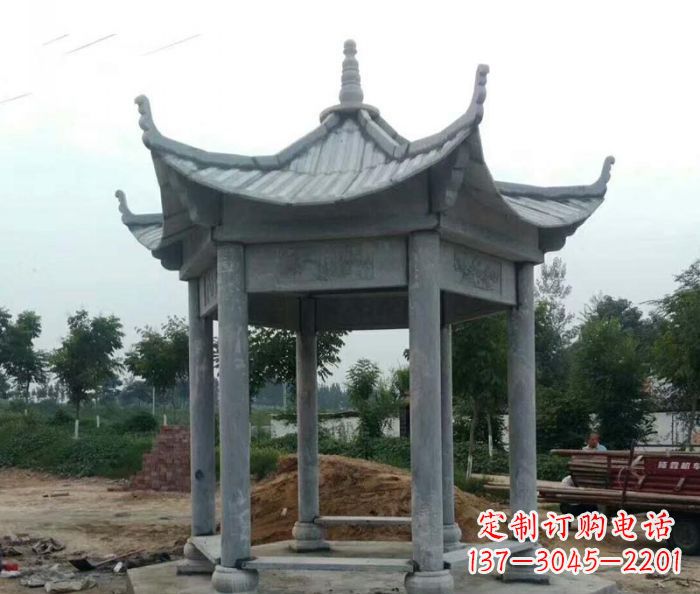 绵阳六角石雕凉亭 (4)