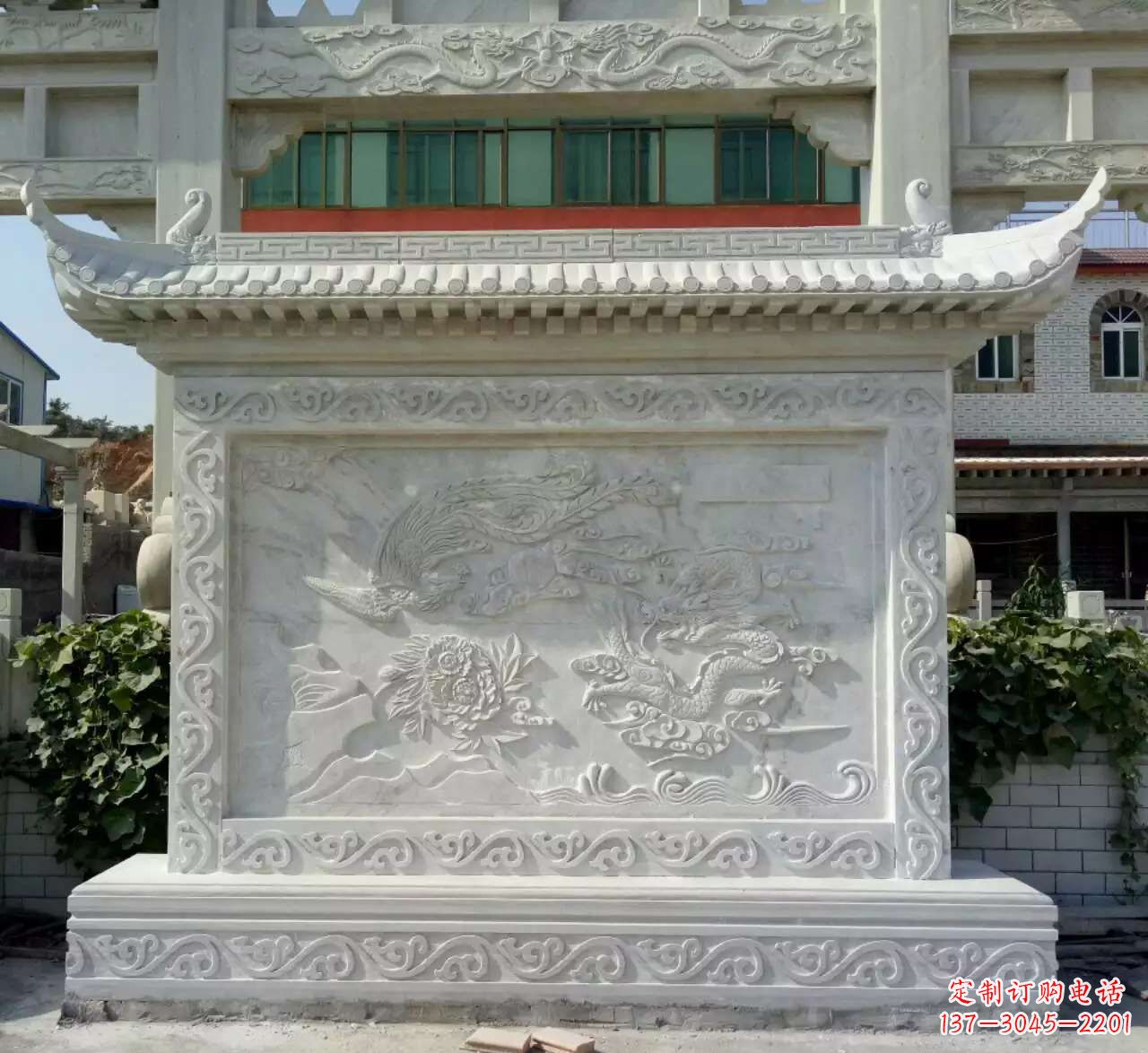 绵阳墙面影壁石雕,让龙凤陪您共度美好!