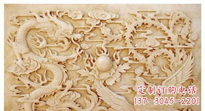 绵阳精美龙凤戏珠公园景观石浮雕