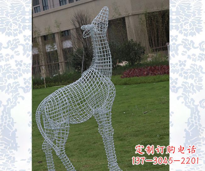绵阳外观精美的不锈钢长颈鹿雕塑