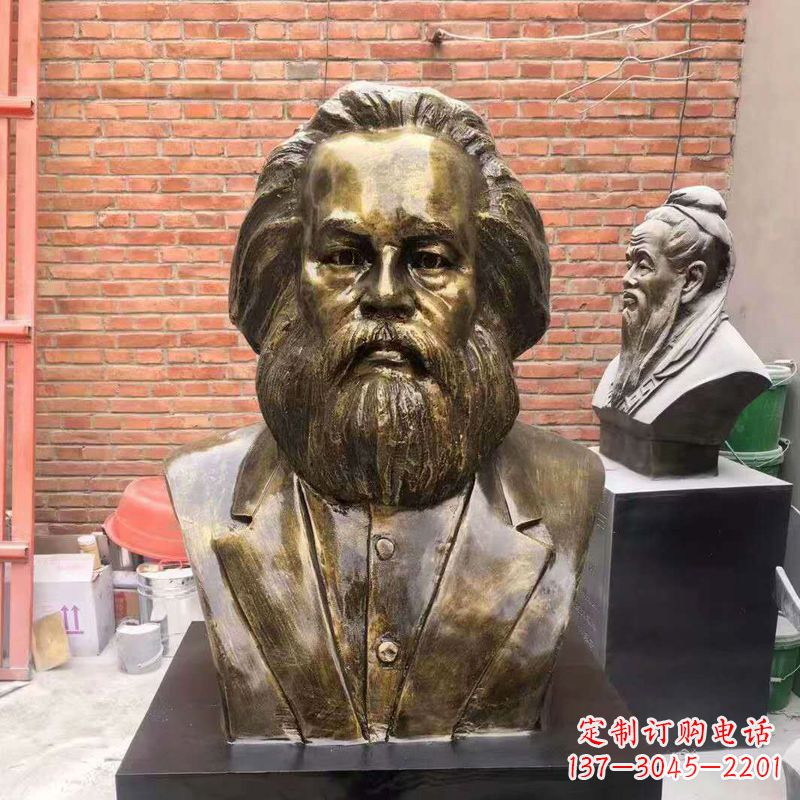 绵阳马克思玻璃钢头像校园名人雕塑