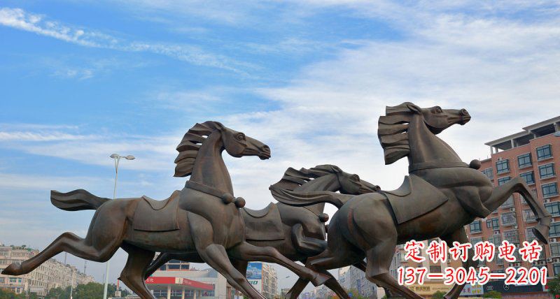 绵阳马广场动物铜雕塑,精致细腻魅力无穷