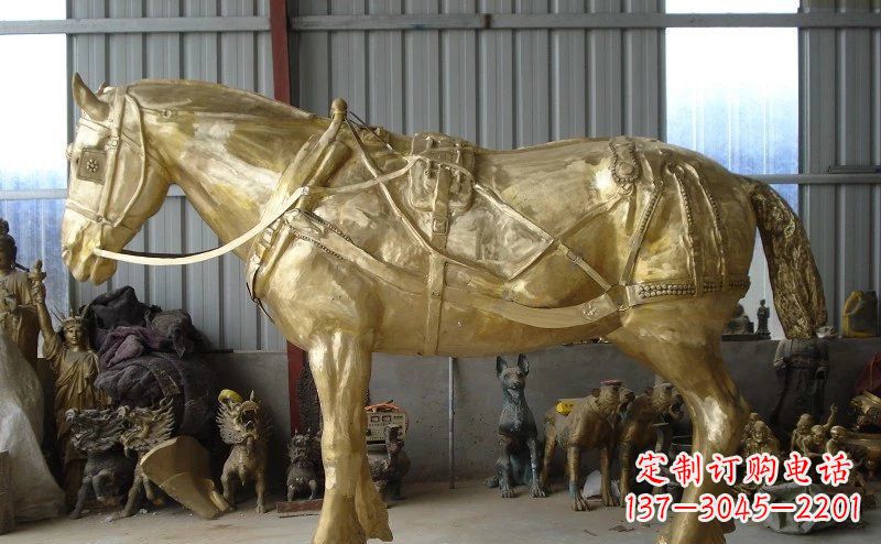 绵阳中领雕塑:马拉车铜雕动物精华雕塑