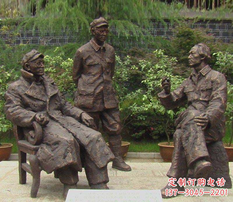 绵阳精美手工雕刻的刘伯承—毛泽东雕像