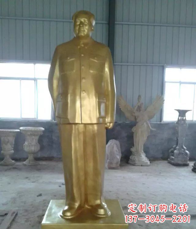绵阳优雅的毛主席玻璃钢仿铜人物雕塑