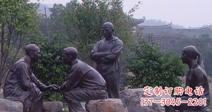 绵阳毛主席商谈国事人物园林景观铜雕