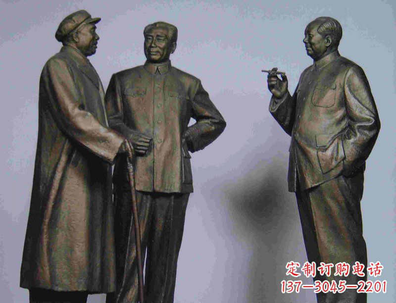 绵阳标题:伟人朱德毛主席铜雕——传承毛主席精神