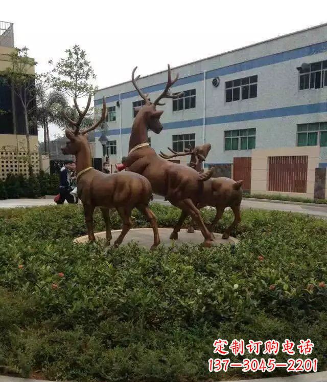 绵阳梅花鹿小区铜雕精美礼品