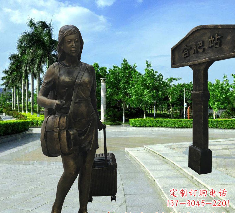 绵阳美貌铸就的美女铜雕