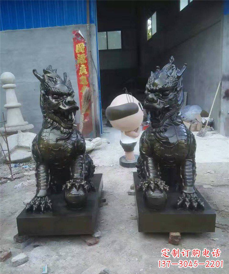 绵阳中领雕塑——神兽铜雕麒麟护持您的门口