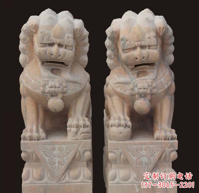 绵阳门口传统石狮子雕塑