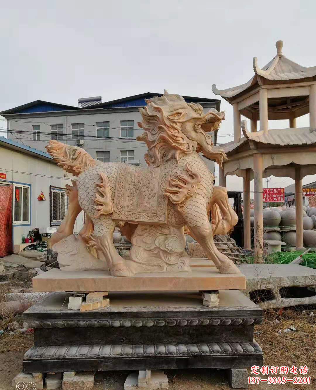 绵阳麒麟石雕,中领雕塑独特定制