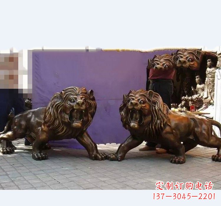 绵阳门口西洋狮子铜雕
