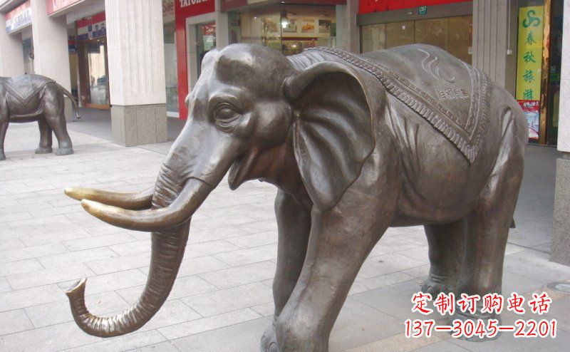 绵阳门口祥和如意大象铜雕