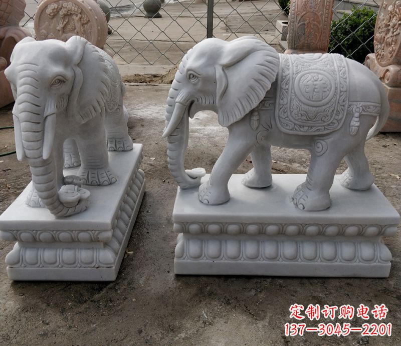 绵阳石雕大象,营造优雅气派