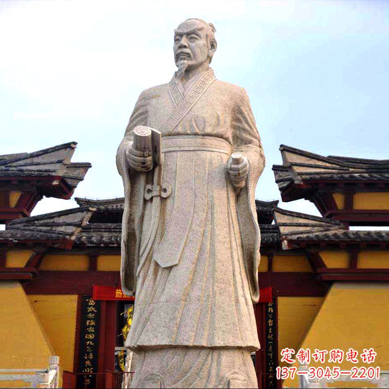 绵阳传承中华传统文化,传神孟子砂岩石雕塑
