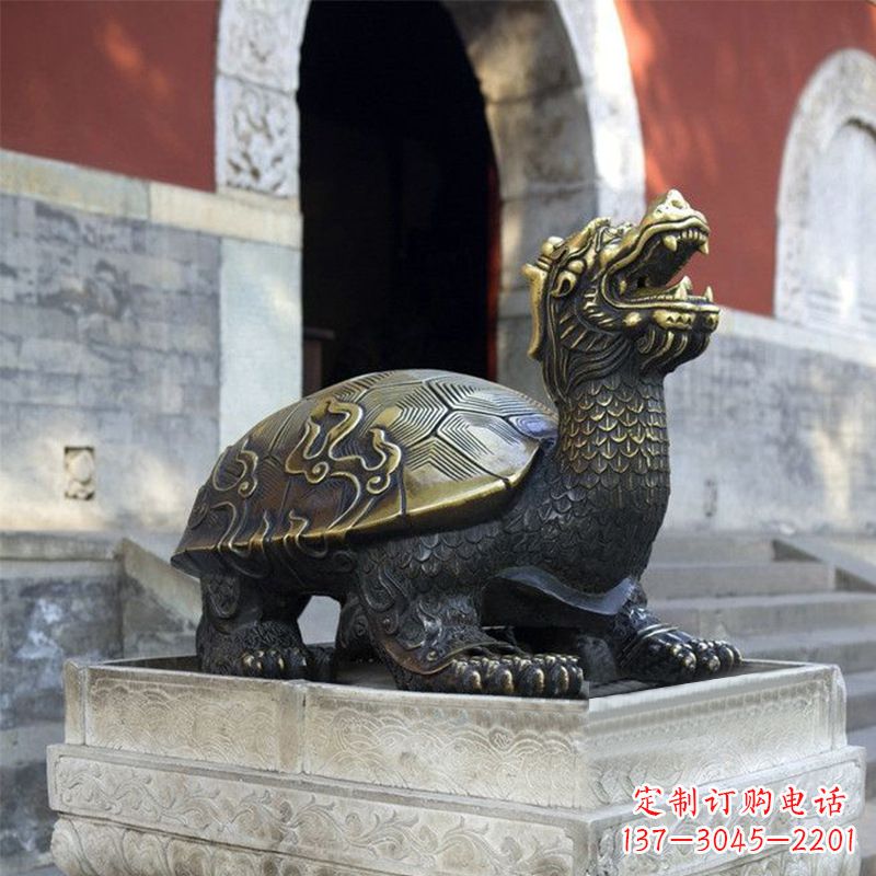绵阳弥勒佛坐赑屃雕塑-寺庙大门神兽动物雕塑