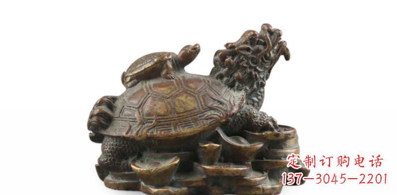 绵阳雕塑非凡,铜雕龙龟母子精美