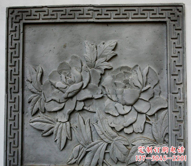 绵阳牡丹青石浮雕雕塑-精美的永久装饰