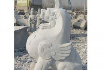 绵阳汉白玉独角兽石雕，精美细腻，魅力无穷
