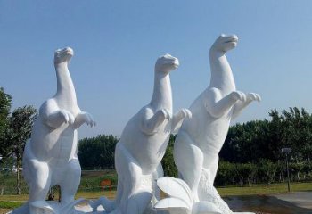 绵阳百年恐龙，白玉雕塑景观邀您共赏
