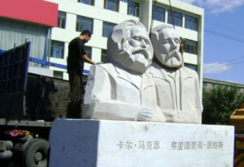 绵阳汉白玉马克思与恩格斯雕塑--让爱情延续
