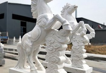 绵阳精美马踏祥云石雕，栩栩如生