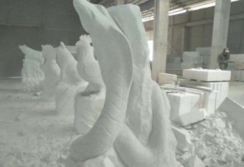 绵阳中领雕塑汉白玉生肖蛇雕塑