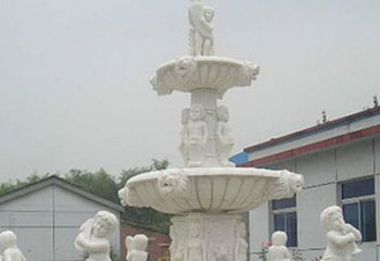 绵阳汉白玉天使大型喷泉石雕